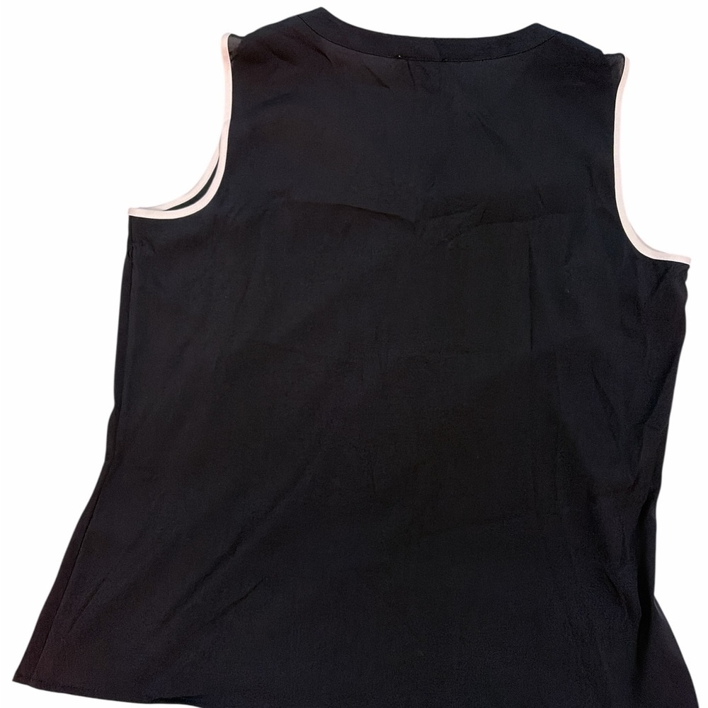 CALVIN KLEIN Suit Women Navy White V Neck Sleeveless Top Blouse Size M Busines - Picture 5 of 8
